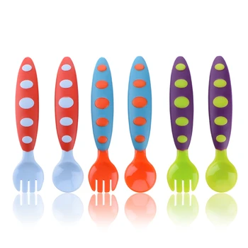 

Safety Spoon Baby Flatware Feeding Spoon Fork Utensils Spoon Fork Children's Food Baby Feeding Children's Spoon Baby feed care