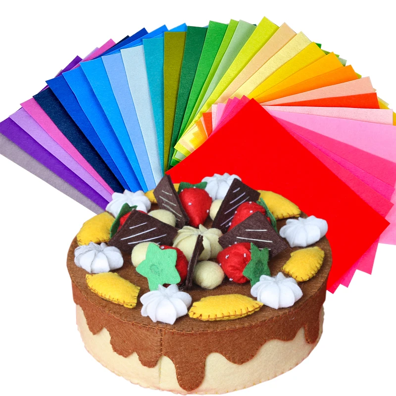 40 шт. DIY полиэстер 15X15 см войлочный нетканый материал цветной лист ткани ремесло рукоделие смешанные цвета украшения дома