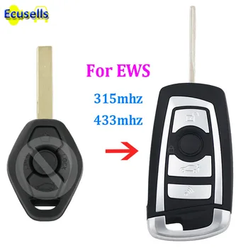 

5pcs/lot Modified flip 3 Button 315MHZ 433MHZ remote key fob for BMW EWS 325 330 318 525 530 540 E39 E46 M5 X3 X5 HU92 NO CHIP