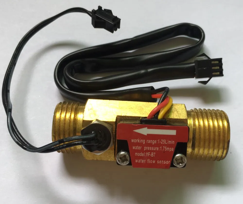 YF-B7 brass Hall flow sensor Temperature mearsuring