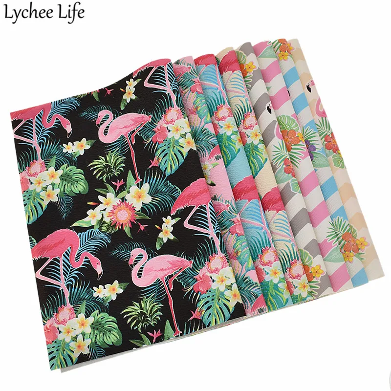 Lychee Life A4 Фламинго кожа ткань красочные ПВХ ткань DIY для пошива домашней одежды ткань аксессуары