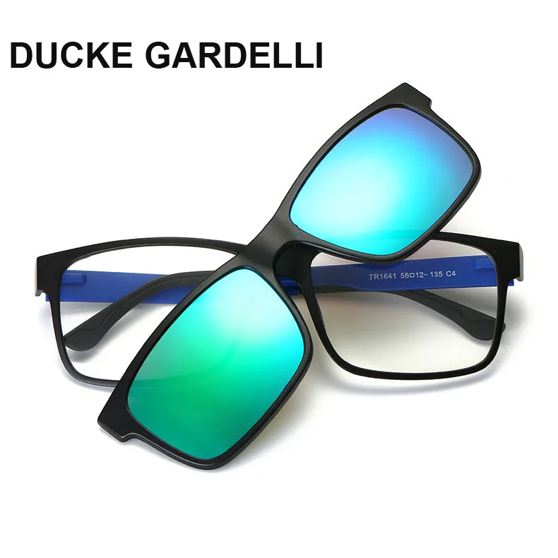 

DUCKE GARDELLI Men Optical Frame myopia eyeglasses with polarized magnetic clip women oculos night vision magnet sunglasses 731