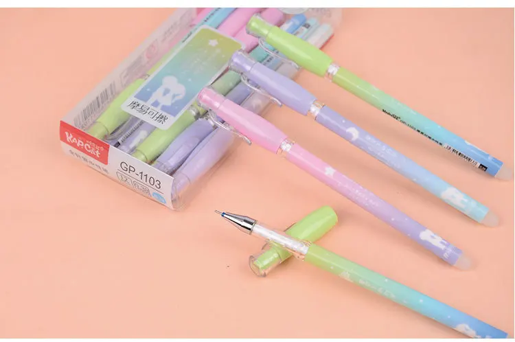 1 шт Kawaii офисная стираемая гелевая ручка милые модели для влюбленных школьные канцелярские принадлежности черные чернила 0,5 мм ручка для заправки