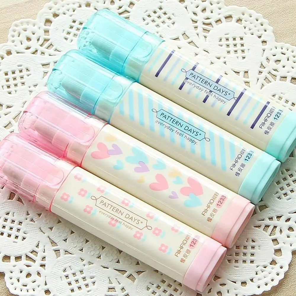 Милые резиновые ластики Kawaii с сердечками и цветами милые Ластики карандаши в