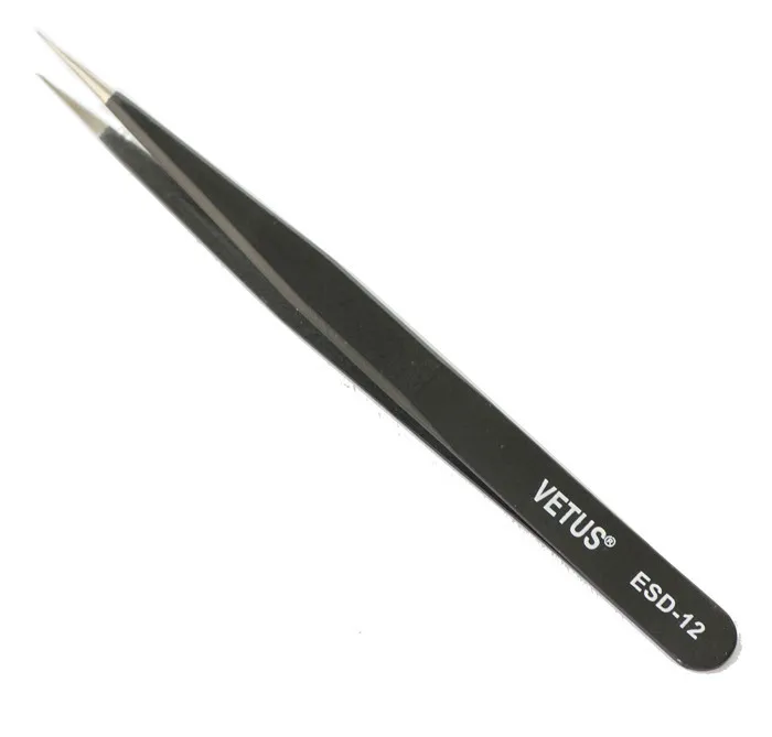 10 шт./лот нержавеющая eyelashtweezer VETUS ESD пинцет Анти-статический Пинцет ESD11/12/14/15 прямые и хорошее качество