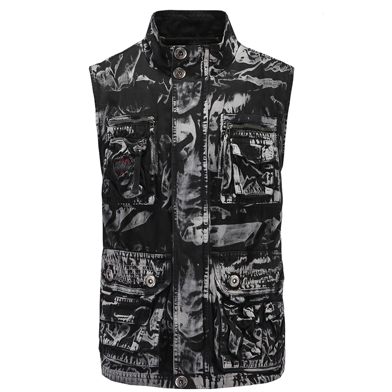 New Men's Camouflage Vests Coat Men Autumn Sleeveless Outerwear Colete