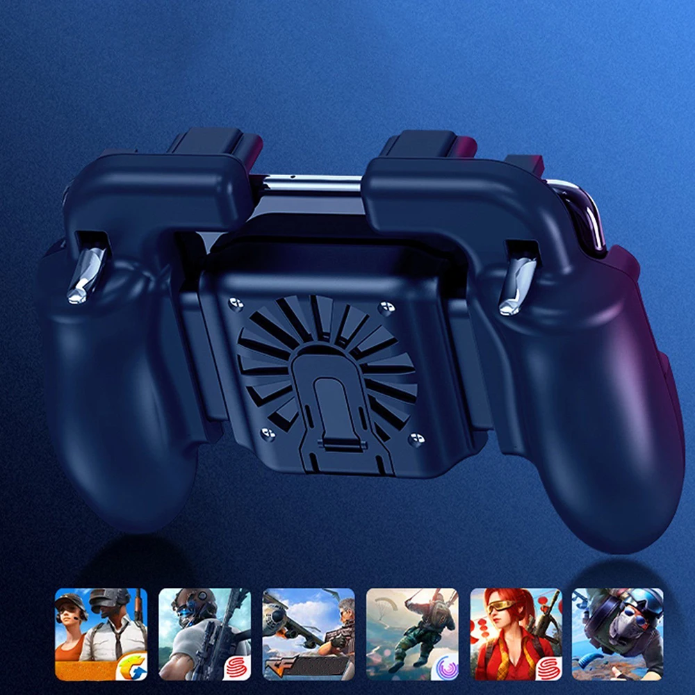  1PC PUBG Gamepad Telescopic Controller Mobile Controller Gamepad Gaming Trigger with Cooling Fan 50
