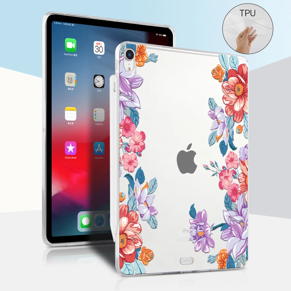 MTT Цветы Защитный чехол для Apple iPad Pro 11 дюймов 2018 новый тонкий мягкий TPU задняя крышка для iPad Pro 11 ''чехол для планшета Funda