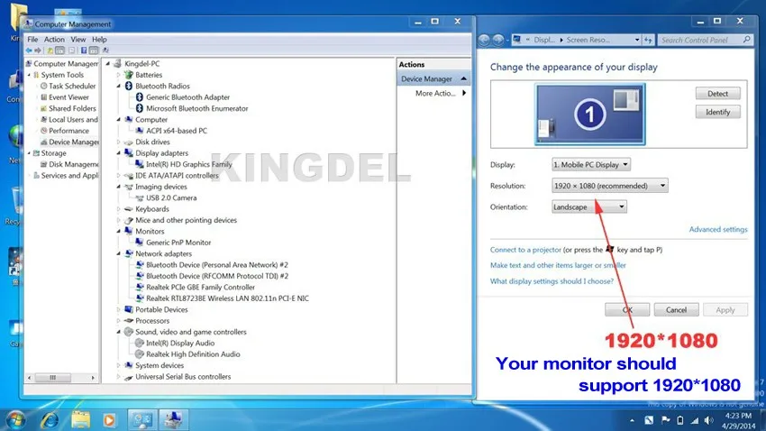 Kingdel 2016 последним безвентиляторный мини-компьютер Intel Celeron 2980U 3215U HTPC USB 3.0 Win 10 доступны Wi-Fi HDMI VGA