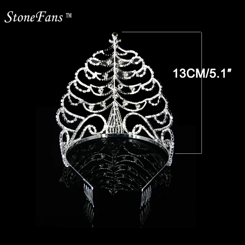 StoneFans, Рождественская корона, украшение на елку, стразы, короны и Тиара для принцессы и королевы, подарки HG026