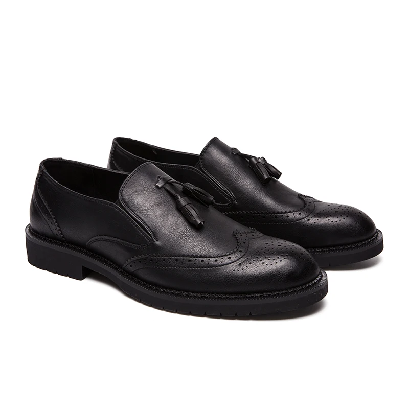 tassel mens vintage shoes italian brand genuine leather formal business wedding handmade male footwear brogue oxfords for men (4)