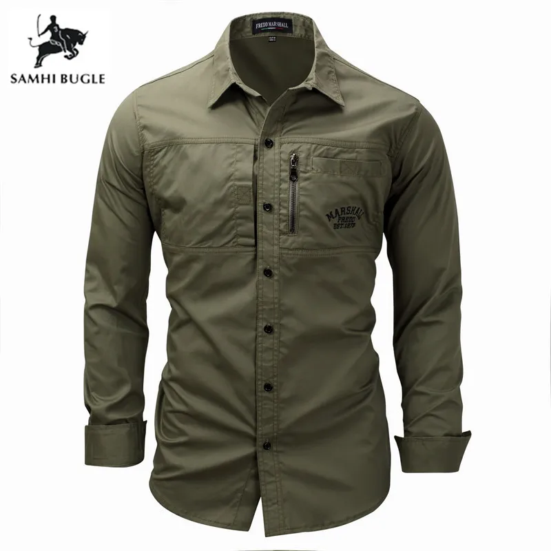 Men Lightweight Urban Tactical Shirt Quick Dry Army Cargo Military Shirt Summer Male Casual Clothes Breathable Long Sleeve Shirt