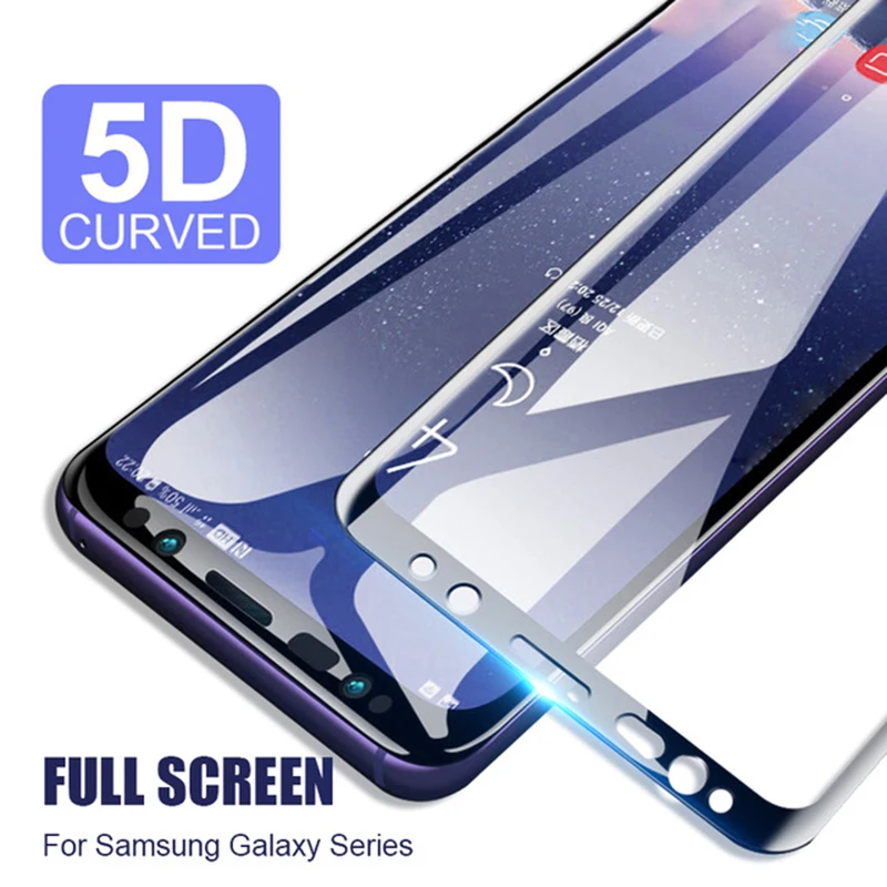 

Tempered Glass Film For Samsung Galaxy S10 Lite Note 8 9 S9 S8 S10 Plus Full Curved Screen Protector For Samsung A6 A8 Plus 2018