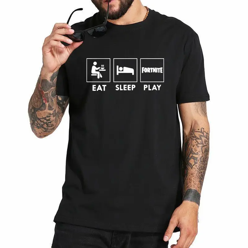 

New Eat Sleep Play Fort TShirt nite funny T-shirt