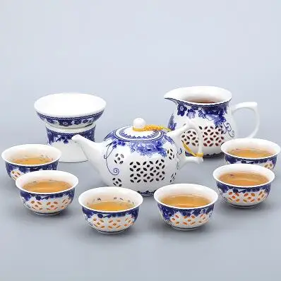 TANGPIN сине-белый керамический чайник Gaiwan, чайная чашка для Пуэр китайский чайный набор кунг-фу посуда для напитков - Цвет: Style Q