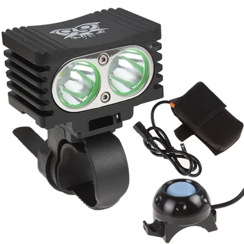 

3600LM 2 x XM-L T6 Waterproof Rectangle Bicycle Light Bike Light + 4000mAh Battery Pack