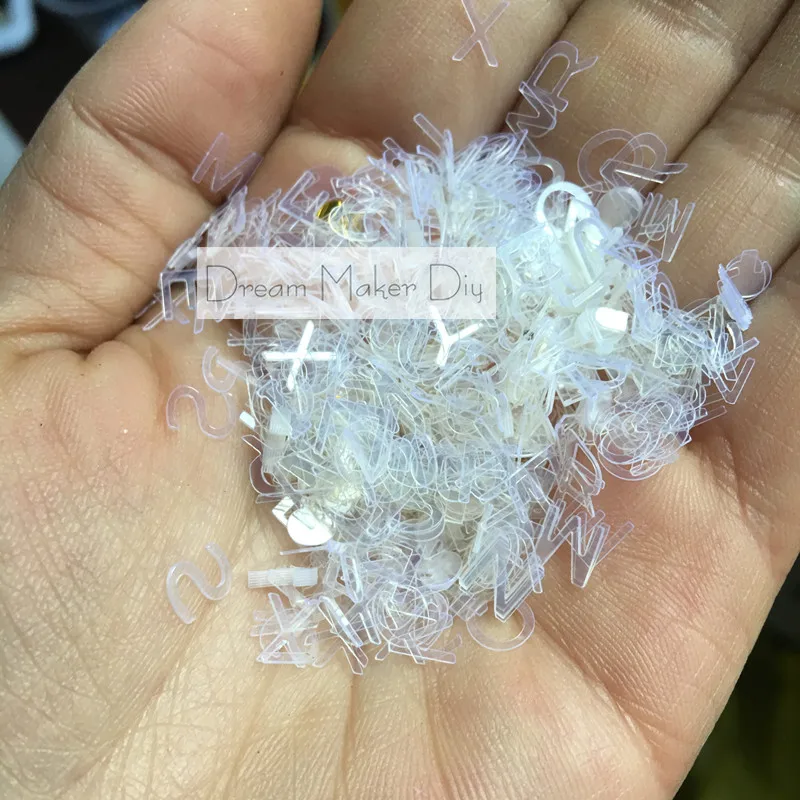 

10000pcs 6mm Transparent letters Flat Loose Sequins Paillette For Crafts Scrapbooking confetti decoration for sewing garment