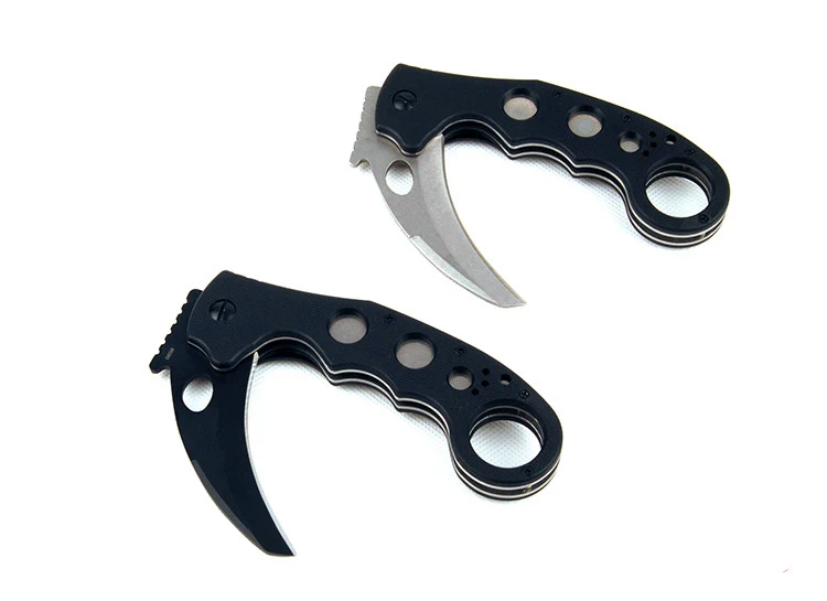

G10 handle karambit 60HRC stone wash k sheath Tactical AUS8 blade EDC Tool outdoor camping survival exploration pocket knife