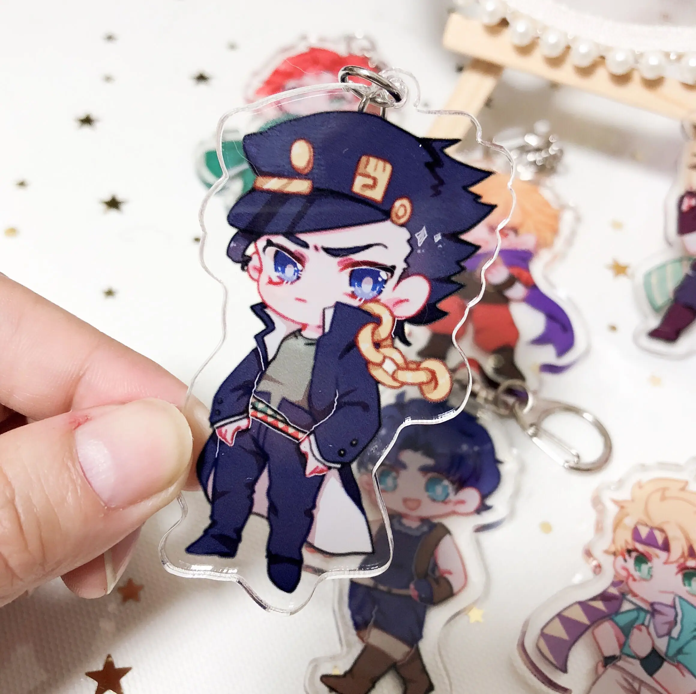 Аниме приключения Джоджо Цезарь Kakyoin Джозеф Joesta Kujo брелок Косплэй акрил Рисунок