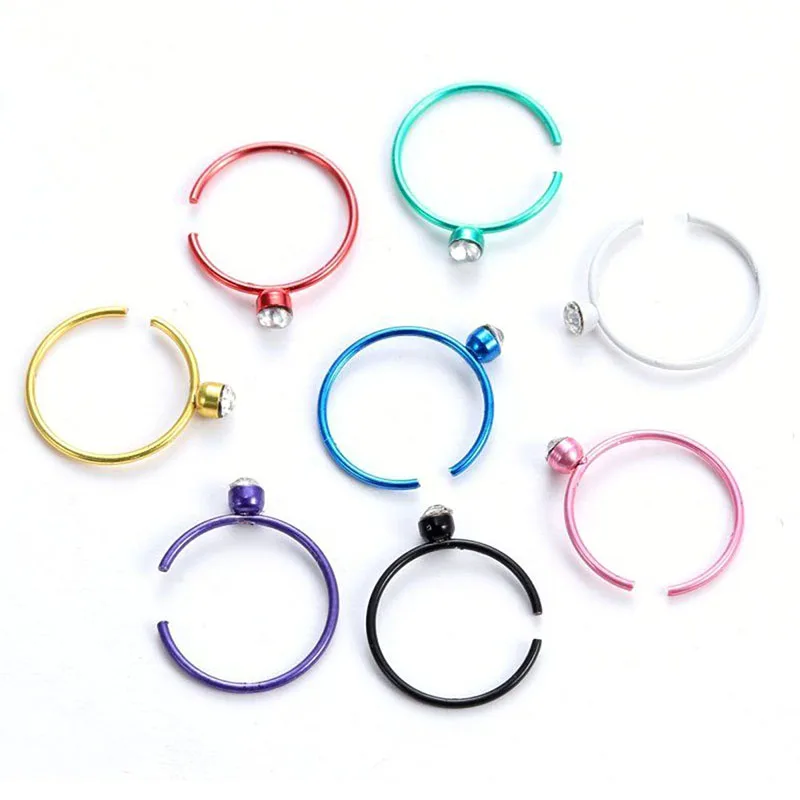 40pcs Nose Ring Silver Gold Stainless Steel Body Jewelry Piercing Clip Body Clip Hoop For Women Jewelry Gift