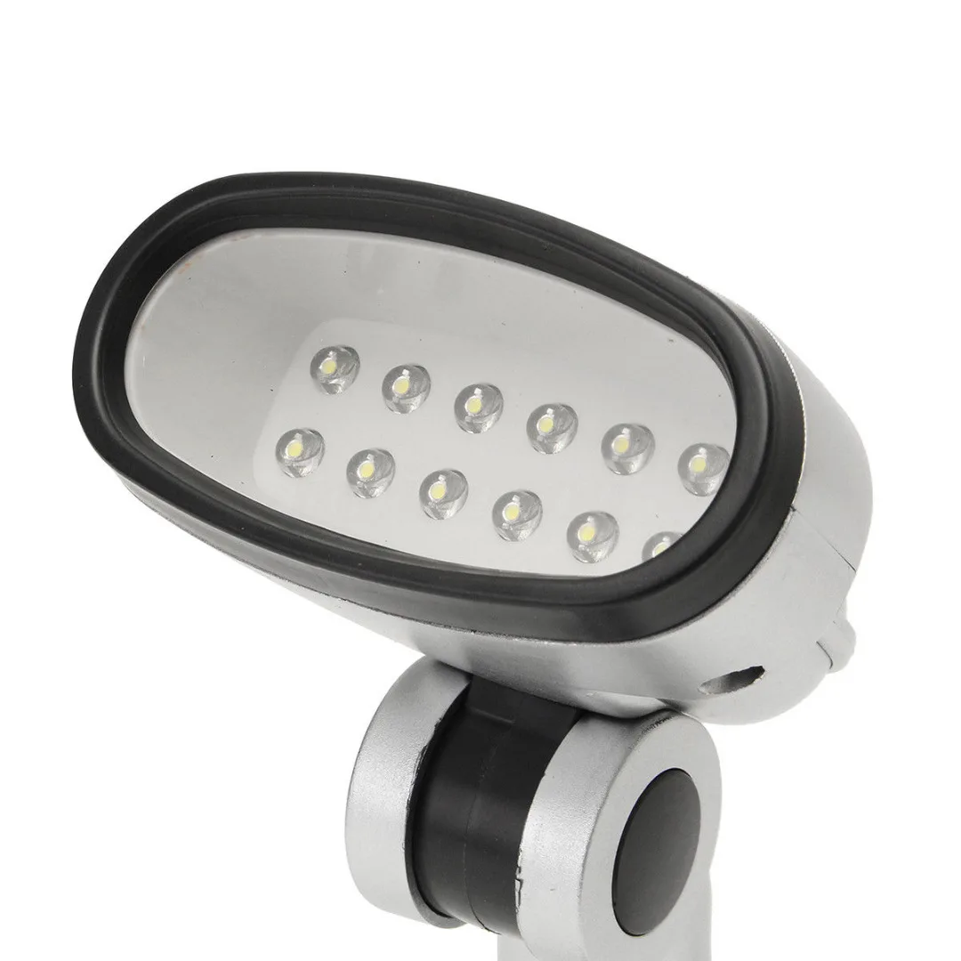  Mayitr Portable 12 LED Reading Desk Lamp Adjustable AA Battery Cordless LED Table Lamp Book Light F