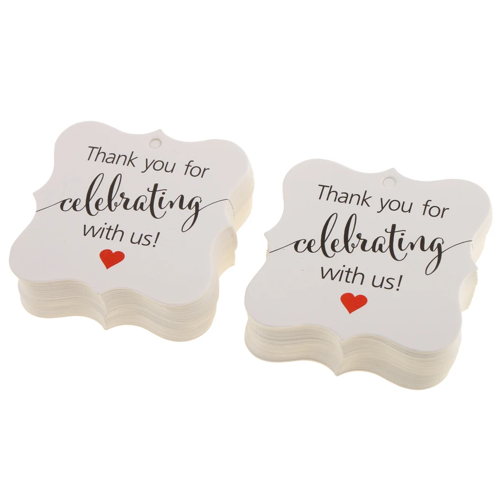 Pack Of 200, Rustic Kraft Paper Thank You Cards Gift Tags with Rope for Wedding Birthday Party Baby Shower Favor