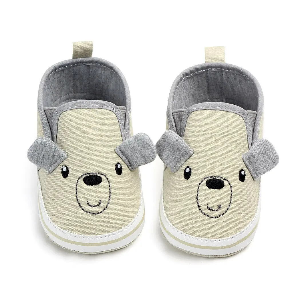 Милая детская обувь для малышей для новорожденных девочек и мальчиков, мягкие детские туфли с единорогом Нескользящие кроссовки для малышей - Цвет: Бежевый