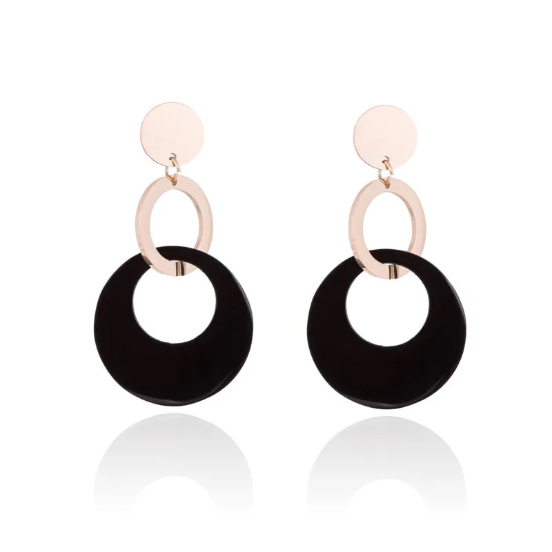 

Street Fashion Earrings Rose Gold Color Shape Out Letters Women Titanium Steel Material Creative Earrings Wholesale