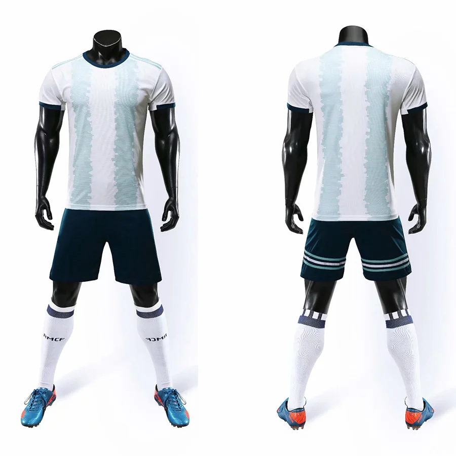 19-20 пустые мужские футболки для футбола детские спортивные шорты с короткими рукавами, изготовленный на заказ; футбольной тематики, тренировочная одежда - Цвет: Model 1