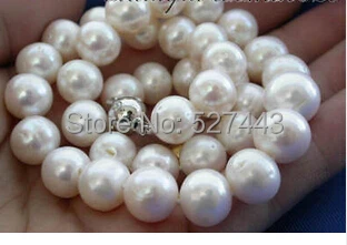 Wholesale >>HUGE 17" 13-14mm white round CULTURED PEARL necklace