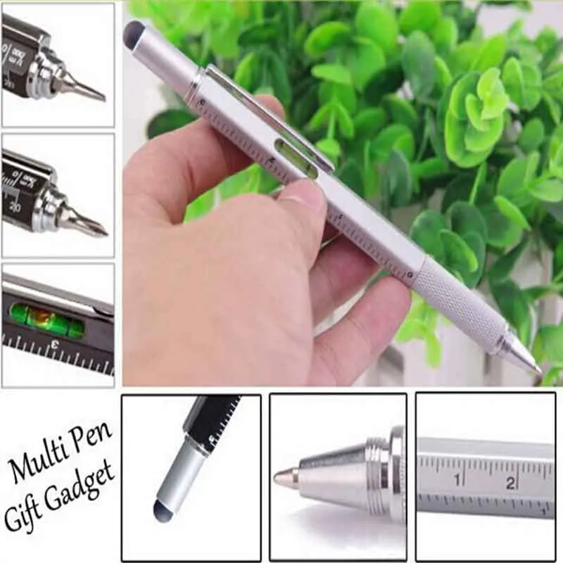

1pcs New Multi Function Pen for outdoor camping Screwdriver Ruler Spirit Level with a top and scale 6 in 1 Multi function tool