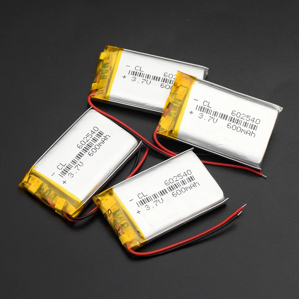 

1/2/4x Mini 602540 Li-ion Li-po Battery 3.7v 600mah Gps Mp3 Bluetooth Speaker Headphone Toys DVD Pos Machines Replace Battery