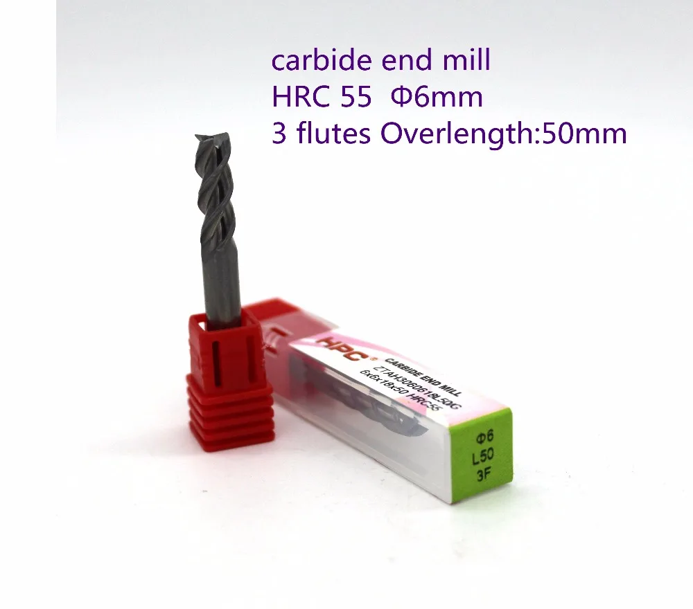 

blade diameter 6mm overlength:50mm of 3 flute HRC55 carbide end milling tungsten knife CNC machine tool parts mills cutter