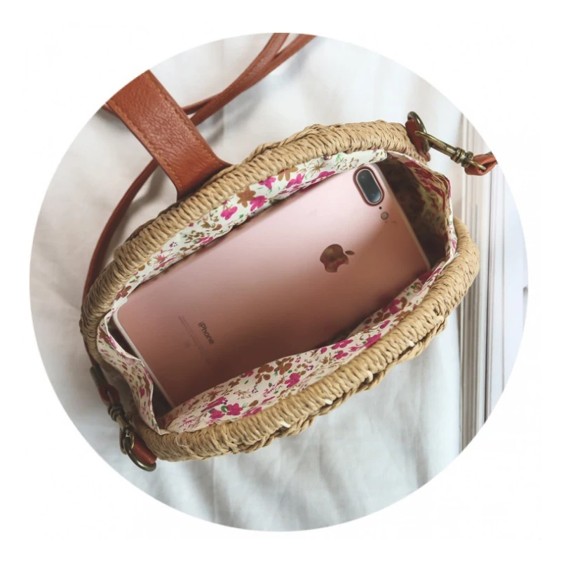 Soomile соломы один сумка женская наклонной мешок леди Винтаж Crossbody ручной Kintted Сумки
