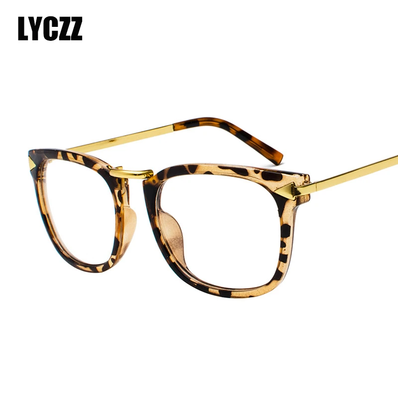

LYCZZ Female new Vintage Fashion eyeglasses women myopia retro Big optical frame brand plain eye glasses Frame oculos de grau