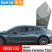 4mil нано Керамика Солнечный Оттенок теплоизоляционная пленка для окна автомобиля VLT 50% 2 слойные Солнцезащитная пленка светло-серый 1,52*60 m анти-УФ