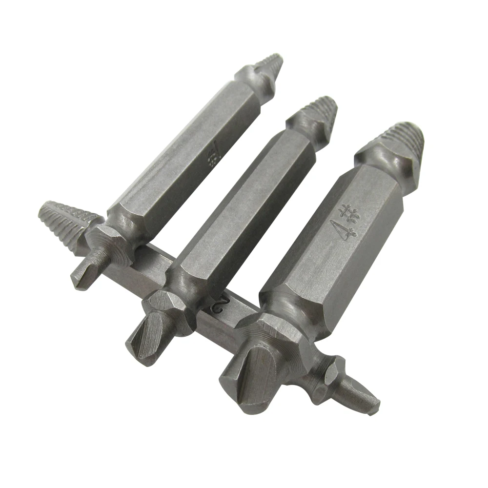 4pcs/set Damaged Screw Extractor Drill Bits Remover Bolt Stud Tool broken screw Speed easy out Set Removal #1 #2 #3 #4 With Case