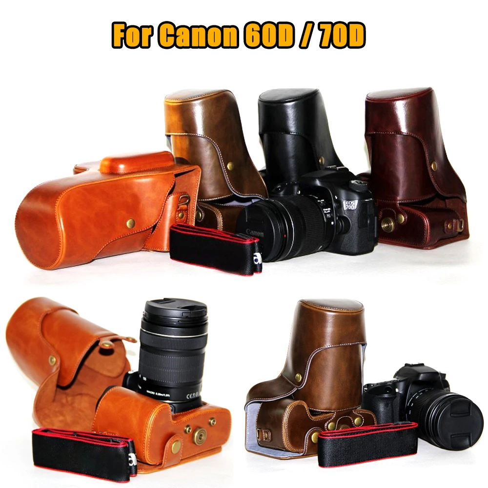 High Quality Portable PU Leather Digital Camera Case For Canon EOS 60D