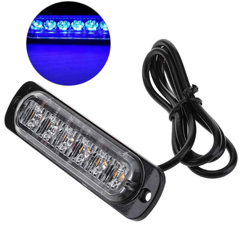 75 см DC 12V 6 Led Стробоскоп Предупреждение ющий свет решетчатая подсветка световой бар ультра-тонкий грузовик Автомобильная Лампа анти-коллисиоан Анти-пыль сигнальная лампа - Цвет: blue