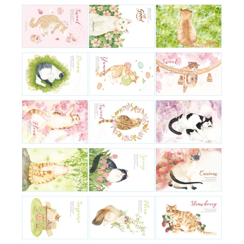Mignon Chaton Blanc Carte De Vœux 13 Neuf Mignon Chaton Blanc Carte De Vœux 13 Neuf