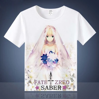 Новая аниме Fate Zero футболка Saber Archer Fate/Zero модная Мужская и Женская Удобная дышащая