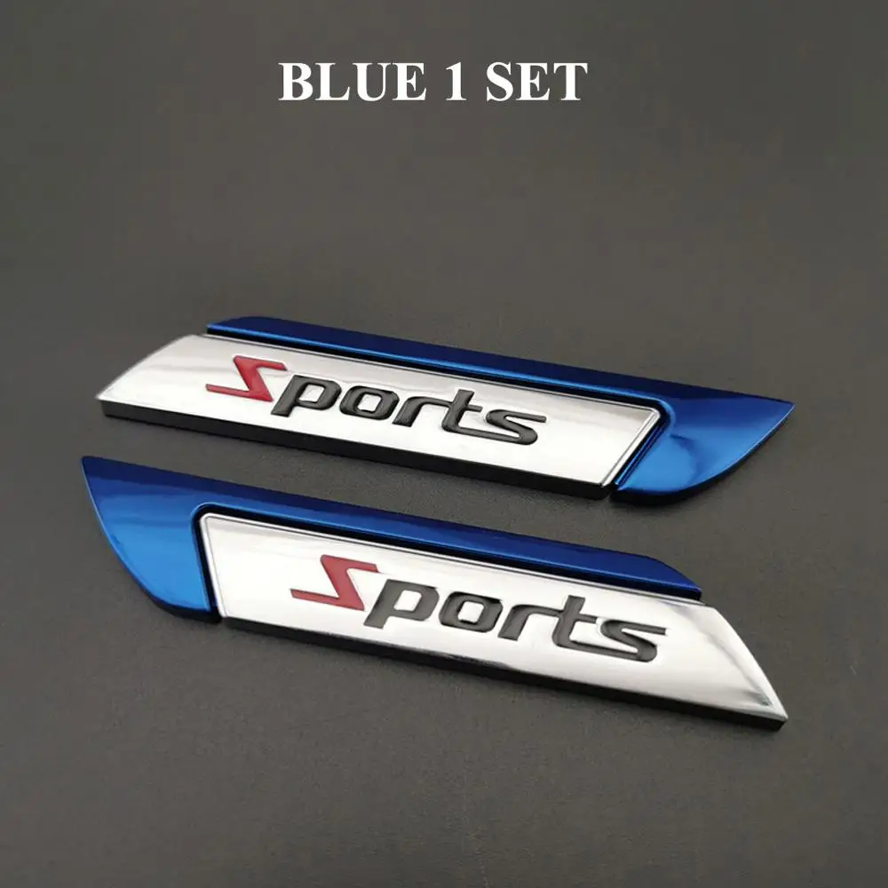 

2 Pcs Sport Version of The Metal Car Labeling Sports Word letter 3D Electrophoresis Metal Car Stickers Emblem Badge Decal Auto