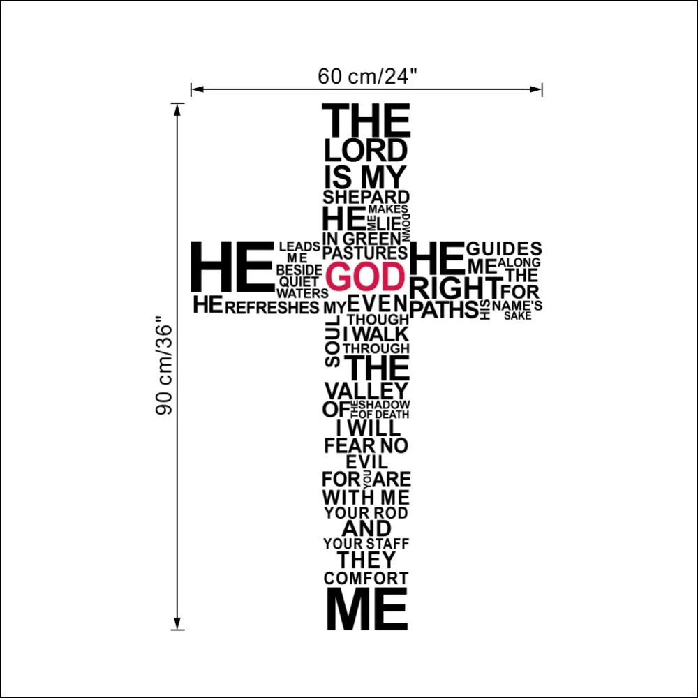 Calcomania De Arte De Pared De Cruz De Dios Cristiana Con Tipografia De Dibujos Animados Salmo De Jesucristo Para Rezar Mural Para Dormitorio Y Biblia Wall Art Stickers Sticker Decaljesus Christ Aliexpress