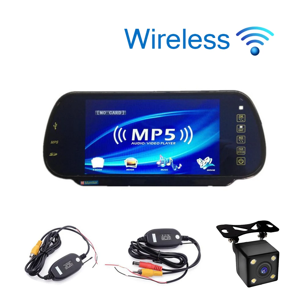 

Wireless 7 inch TFT LCD Screen Car Rear View Monitor Display With Car MP5 Player for Rearview Reverse Camera Car TV Display