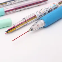 15 шт./кор. Творческий 2B резиновые цветные механический карандаш заправка Продвижение заменить карандашный грифель художественный эскиз рисунка привести 0,5/0,7 мм