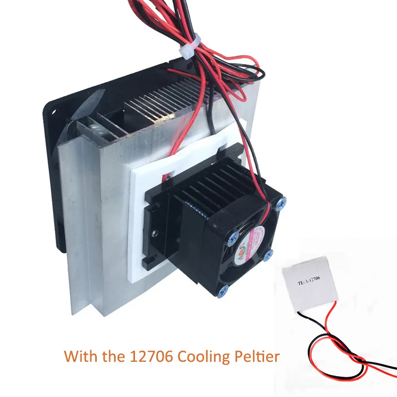 

Thermoelectric Peltier Cooler Refrigeration Semiconductor Cooling System Kit Computer Components with 12706 Cooling Peltier