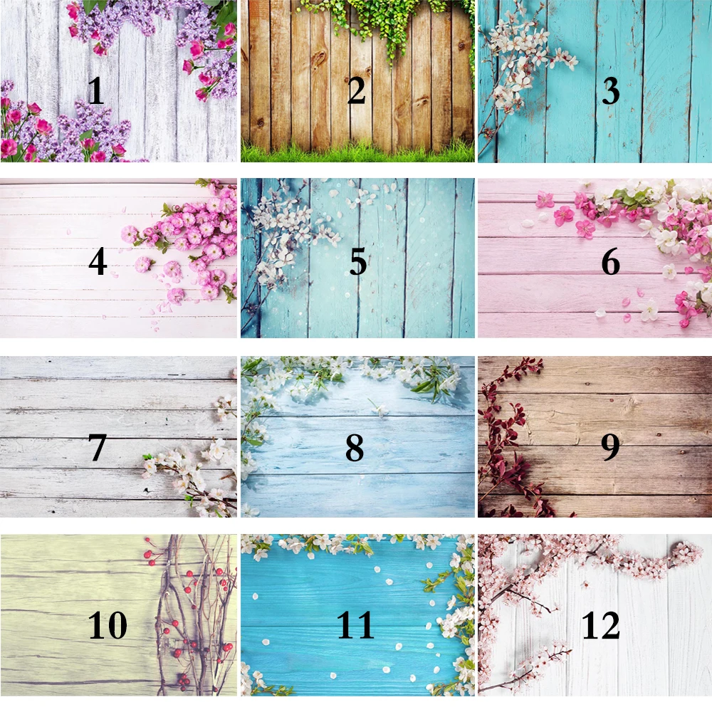 

5x3ft Photography Backdrops Flower Wood Floor Newborn Photo Backgrounds for Photographers Spring Floral Baby Shower Backdrop 706
