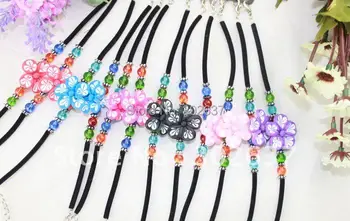 

12PCS Mixed polymer clay flower childrens bracelets #21604