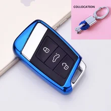 2019 Soft TPU Key Cover Case For Skoda Superb A7 For Volkwagen Passat B8 VW Golf Gte Car Shell Styling Key Protection Keychain