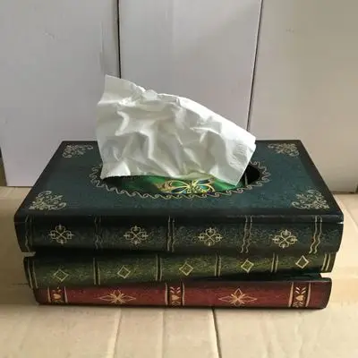 2 Ретро минималистичный стиль креативная книга деревянная коробка для салфеток Роскошная упаковочная коробка Европейская прямоугольная Салфетка кольцо коробка для хранения салфеток - Цвет: 2